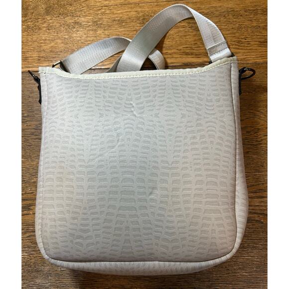 Haute Shore Neoprene Crossbody Purse in Cream Croc Print Adjustable Strap - Picture 4 of 13